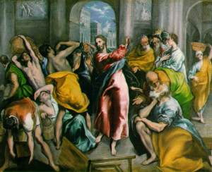 Jesus drives out the moneychangers