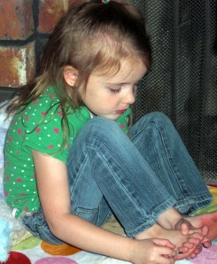 Gracie painting toes