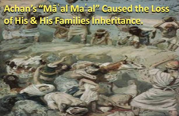 Achan loses his inheritance