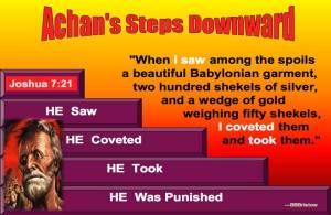 Achans downward descent