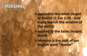 Moraino - salt lost its savor