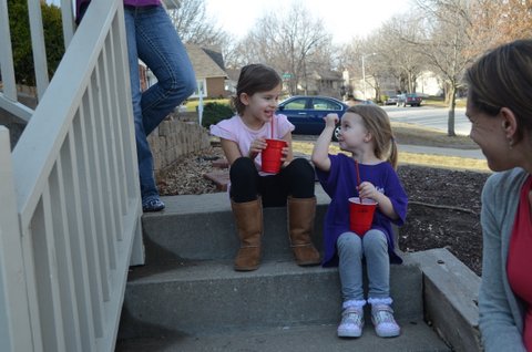 Laila and Claire having fun