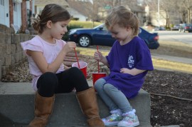 Laila and Claire on the painful porch
