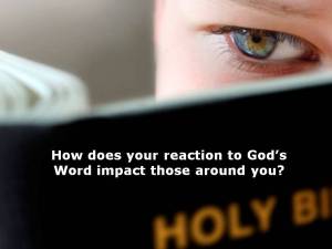 How doe your reaction to Gods Word impact your world